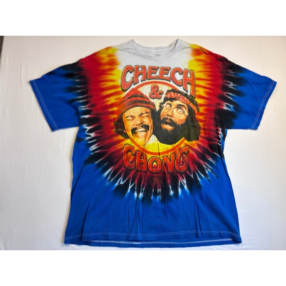 Cheech & Chong Up in Smoke Tie Dye Graphic T Shirt Mens XL 2012 Hanes Beefy-T